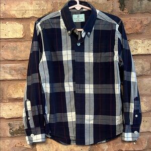 Class Club Blue and White Checkered Button Down Shirt